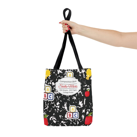 Personalized Composition Book InspiredTote Bag, Back to School Tote, Teacher Gift, Kids Bag, Custom Name Bag, Educational Accessories, Back to School Tote Bag.