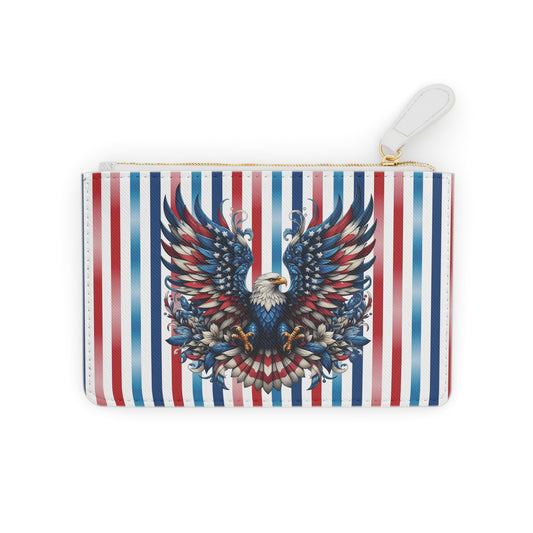 Patriotic Pride Eagle Mini Clutch Bag - Stylish Zipper Pouch for Events & Celebrations