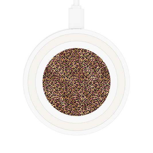 Leopard Luxe Print Wireless Charging Pad - Stylish and Functional Tech Accessory