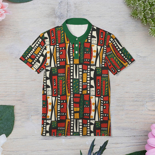 Tribal Harmony Unisex Polo Shirt, Stylish Casual Wear, Unique Fashion Piece, Perfect for Summer Outings, Trendy Gift Idea, AOP Design