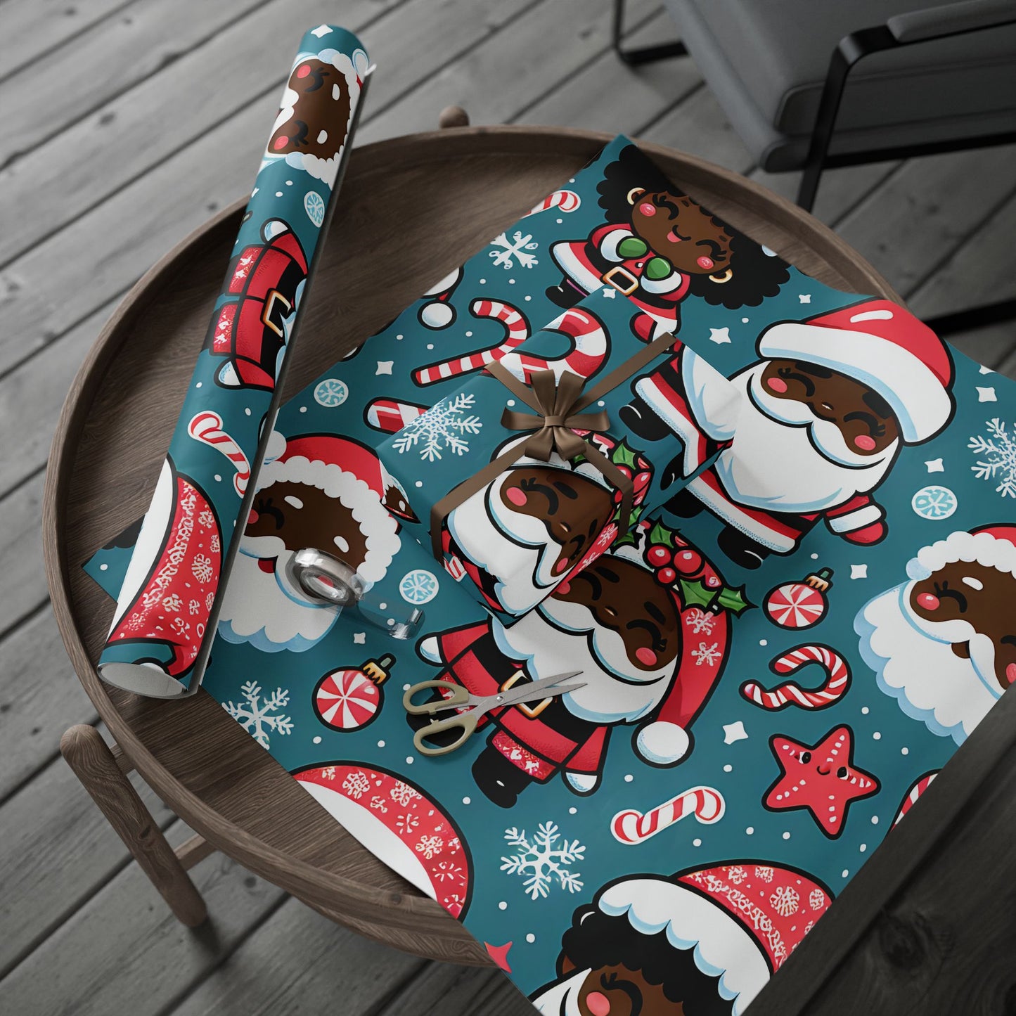 Wrapping Papers - Santa Claus Holiday Collection - Matte or Glossy Finish - 90gsm Paper