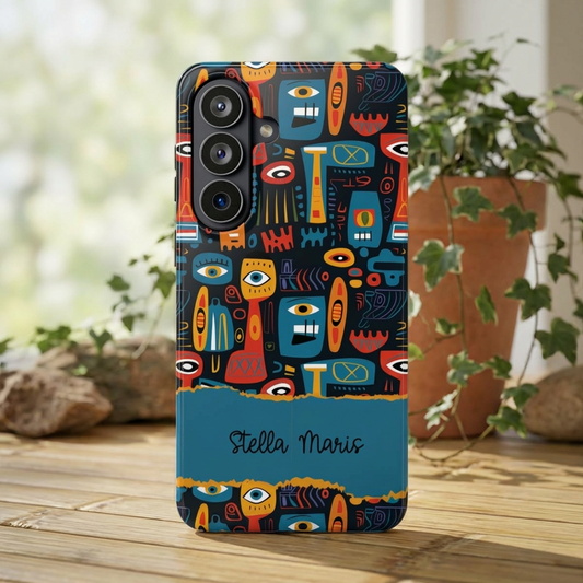Personalized Colorful Abstract Faces Clear Impact-Resistant Case