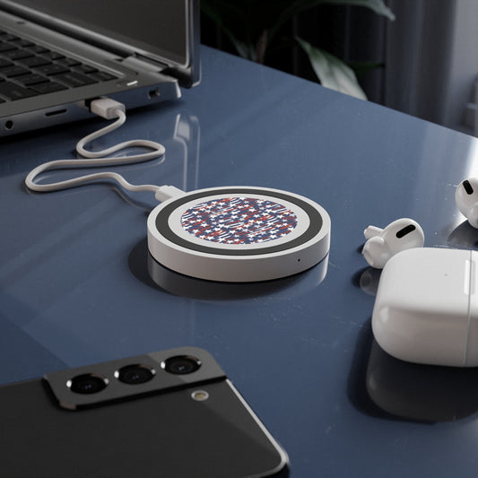 Patriotic Wave Wireless Charging Pad | USA Star Design.