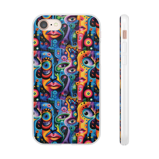 Psychedelic Visions Flexi iPhone and Samsung Case - Colorful Abstract Design.