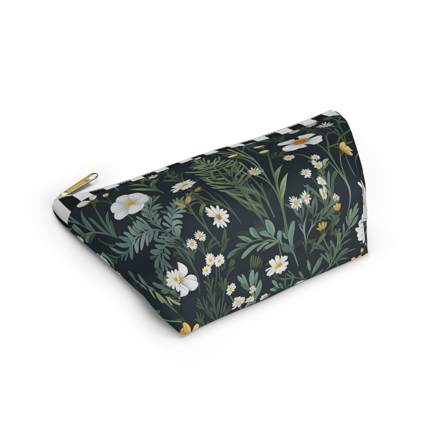 Daisy Delight Floral Accessory Pouch – Stylish T-Bottom Storage for Travel & Everyday Use