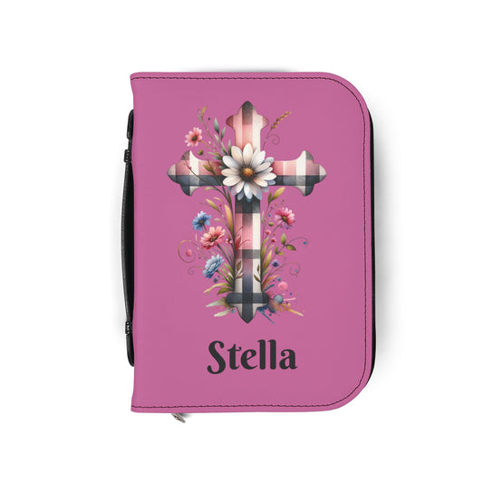 Personalized Floral Cross Bible Cover - Trust in the Lord Design| Baptism | Christening | Anniversary | Birthday Gifts.
