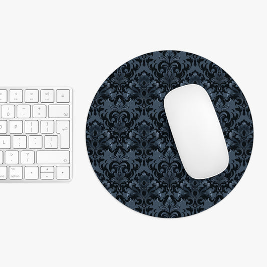 Opulent Dusk Elegant Floral Mouse Pad - Dark Vintage Design for Home Office.