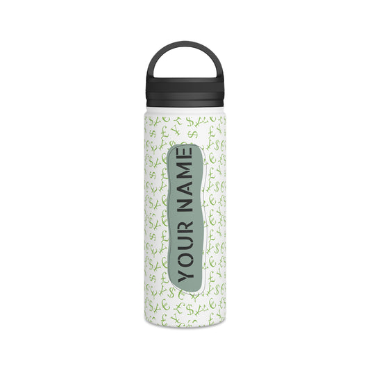 Personalized Stainless Steel Water Bottle, Handle Lid