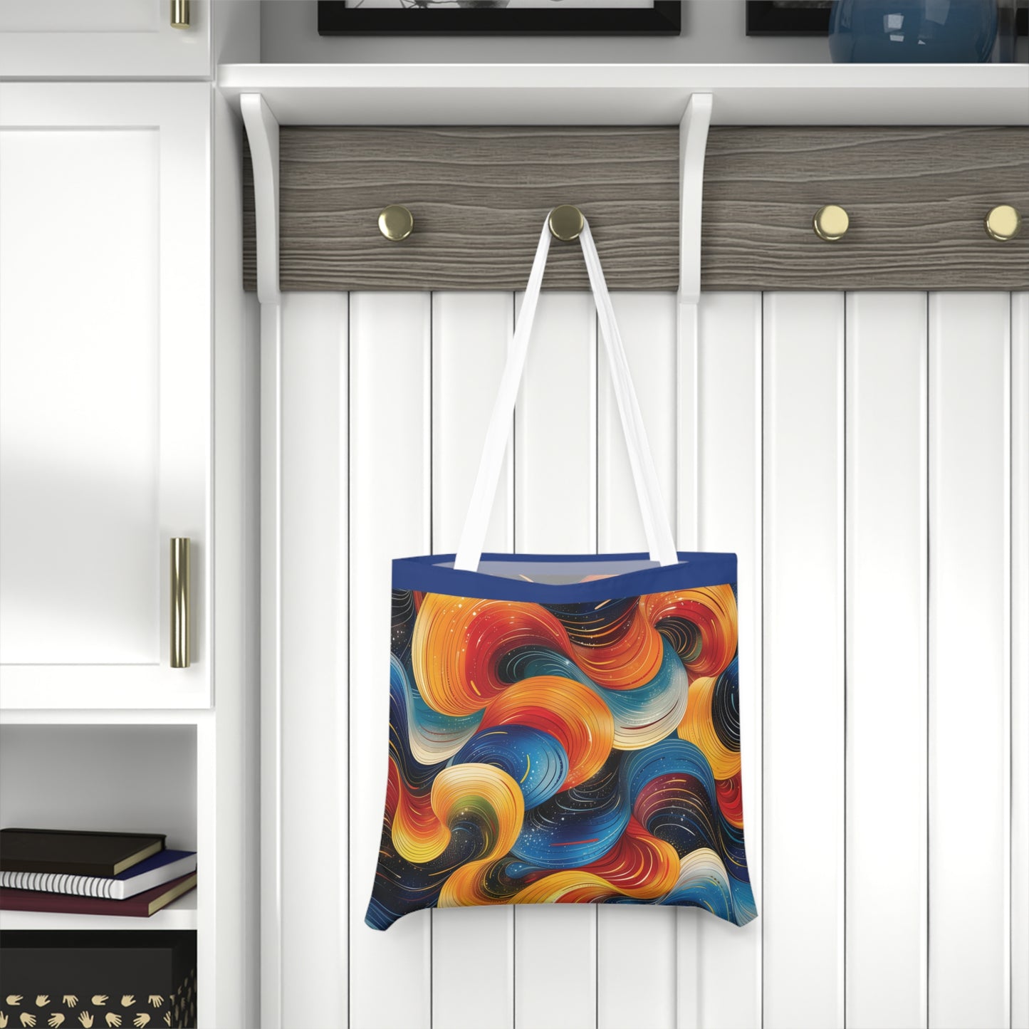 Cosmic Swirl Shoulder Tote Bag - Colorful Everyday Accessory