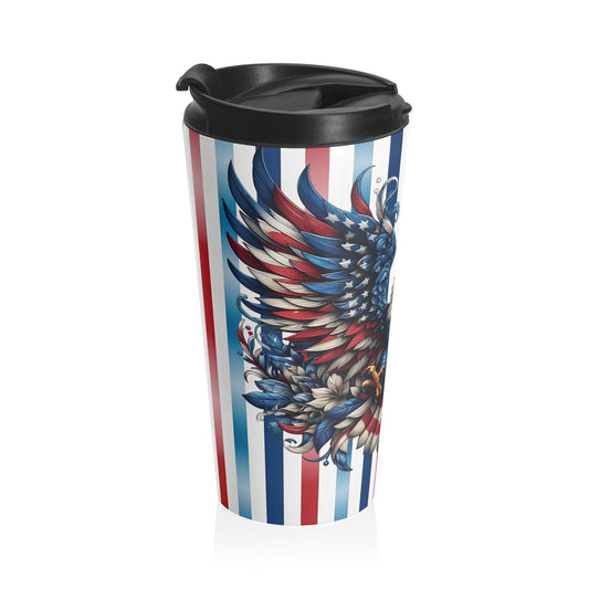 Patriotic Pride Stainless Steel Travel Mug, Gift for Him and Her.