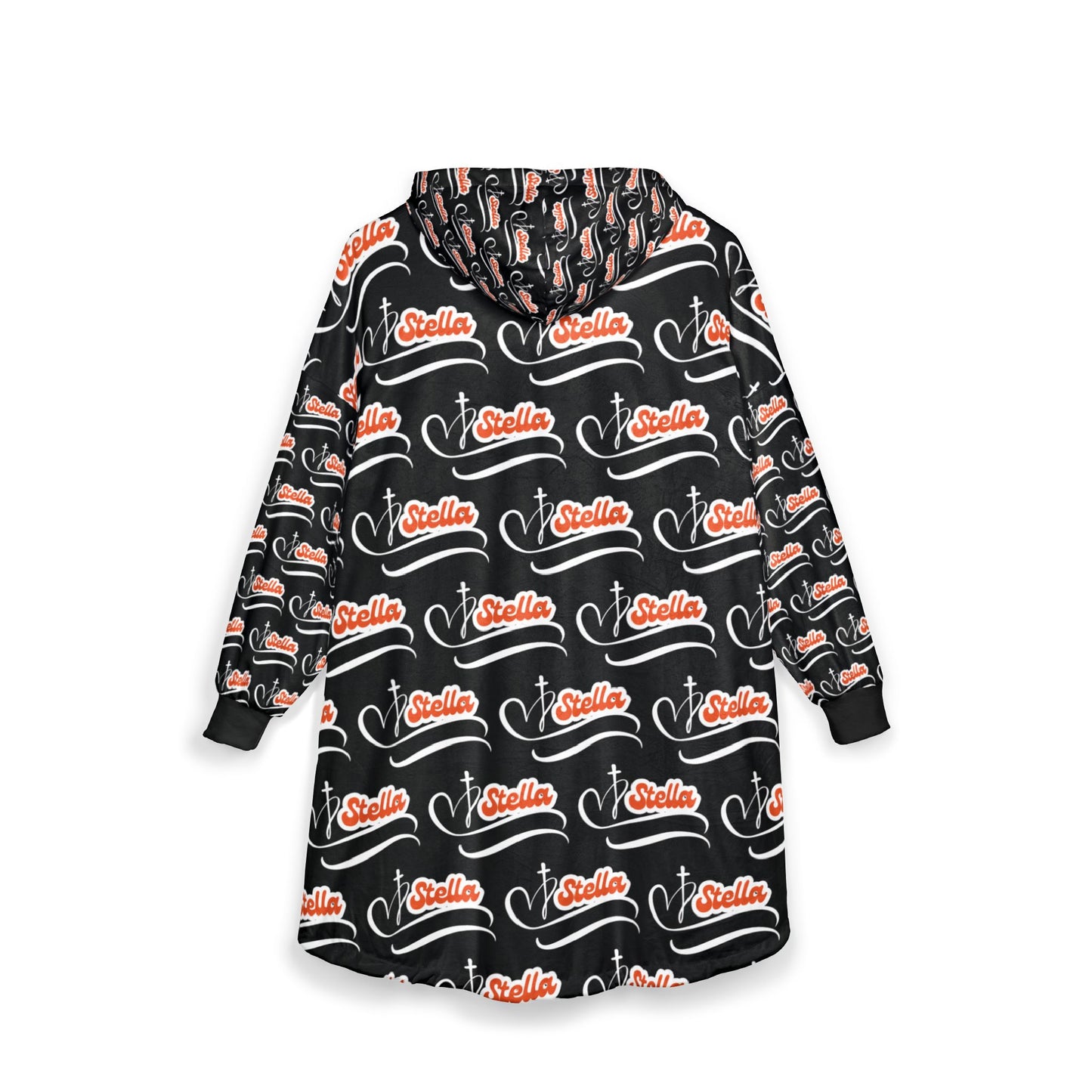 Personalized Christmas Hoodie Blanket - Cozy Holiday Hooded Blanket with 'Christmas' Script Pattern