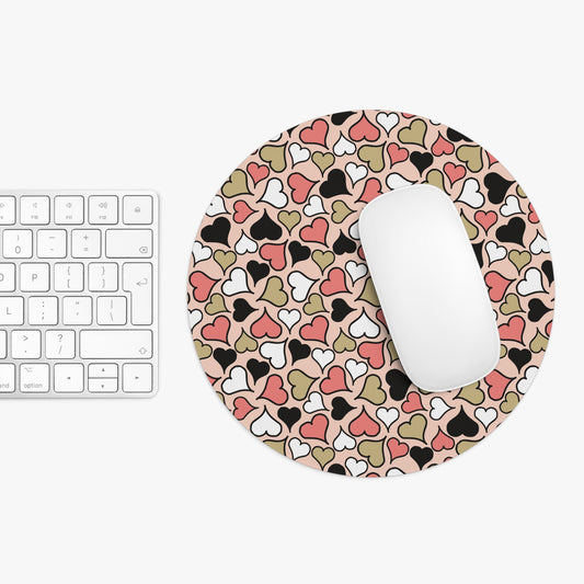 Hearts and Hearts Pattern Mouse Pad - Cute Office Accessory for Valentine’s Day