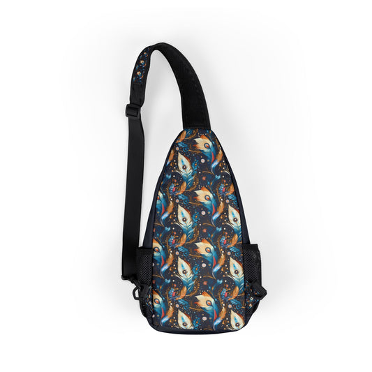 Ethereal Feathers Chest Bag - Stylish Sling Bag for Everyday Adventures, Cross Body Sling Bag, Chest Bag, Crossbody Backpack, Travel Bag