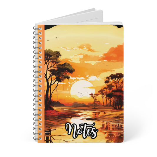 Sunset Serenity Wirobound Notebook, Notebook for Journaling, Sketching, Travel Journal, Gift for Nature Lovers, Eco-Friendly