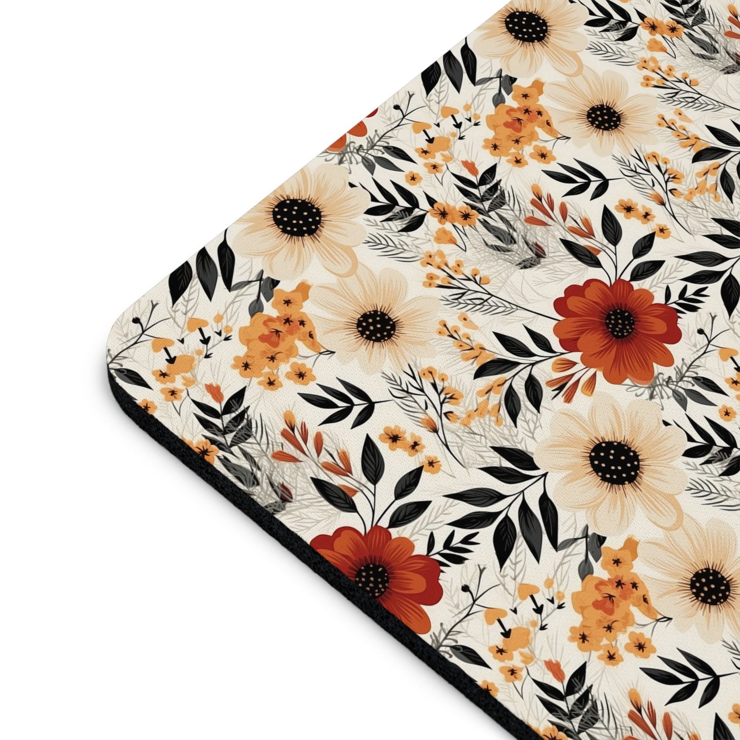 Boho Chic Floral Mouse Pad, Home Office Decor, Gift for Her, Blooming Design, Computer Accessories, Desk Accessories, Office Gift