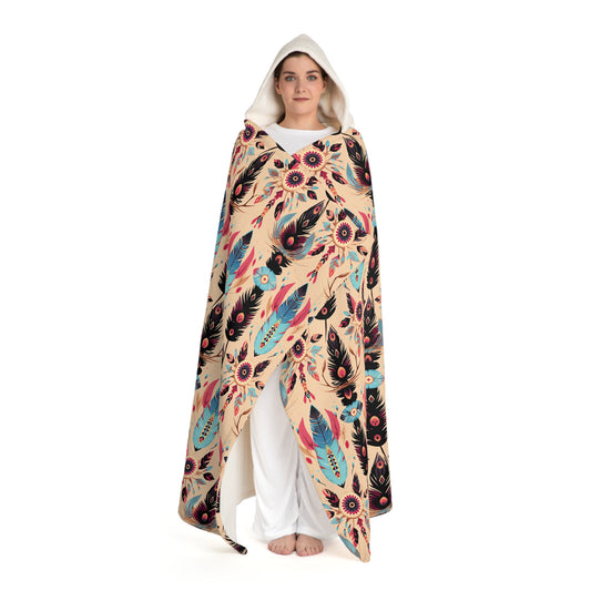 Aztec Hooded Sherpa Fleece Blanket