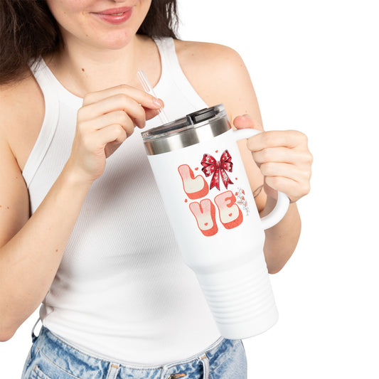 LOVE Coquette 40oz Travel Mug, Coquette Tumbler, Gift for Her.