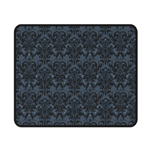 Opulent Dusk Elegant Non-Slip Gaming Mouse Pad - Stylish Black Damask Design.