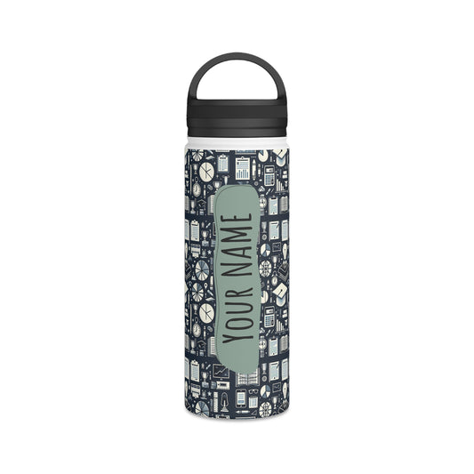Personalized Name Stainless Steel Water Bottle, Handle Lid, Custom Gift Water bottle.