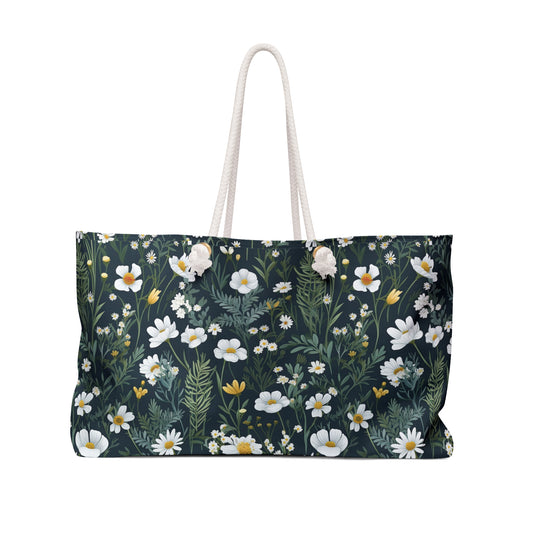 Daisy Delight Floral Weekender Bag - Perfect for Travel & Beach Days