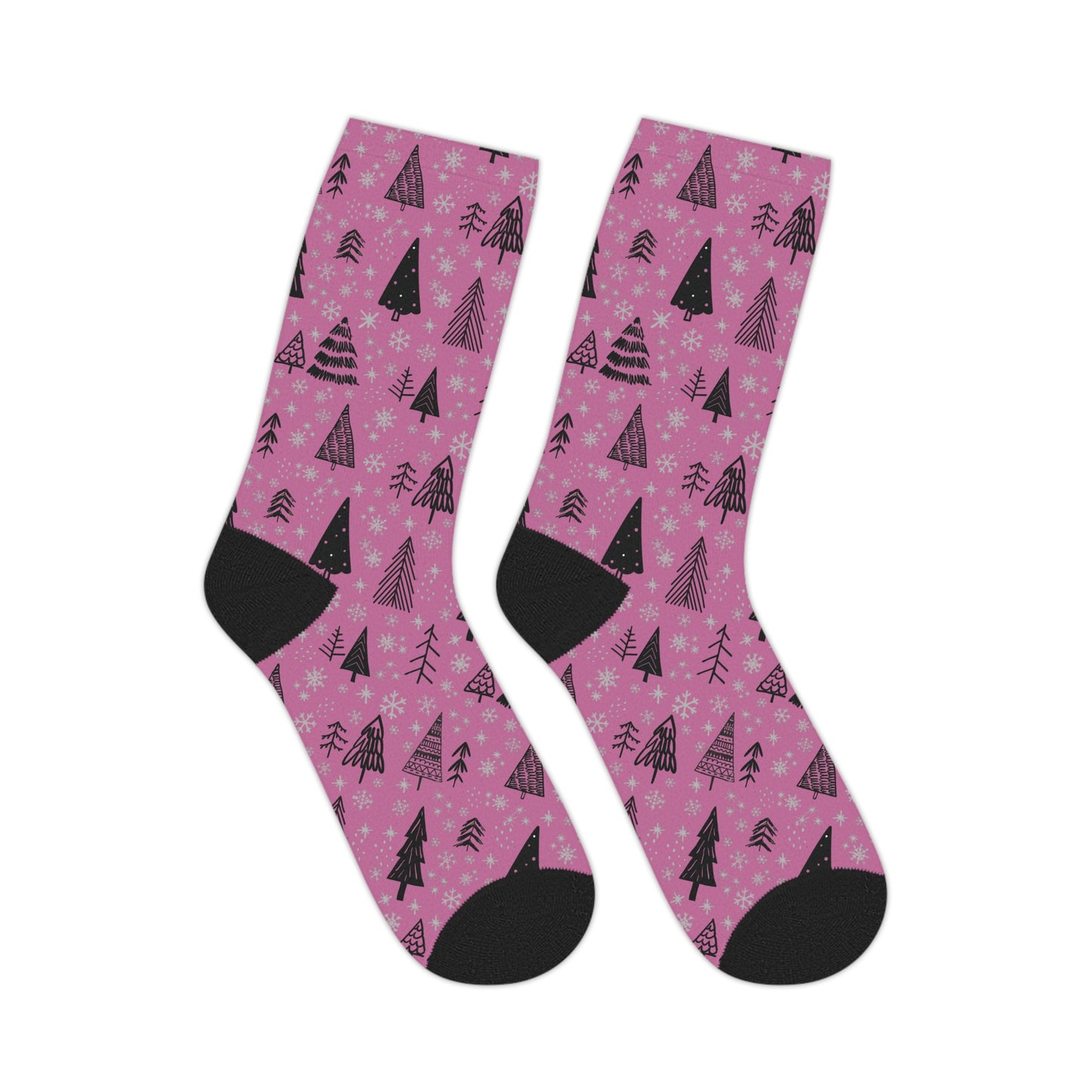 Winter Wonderland Pink Mid-Length Socks