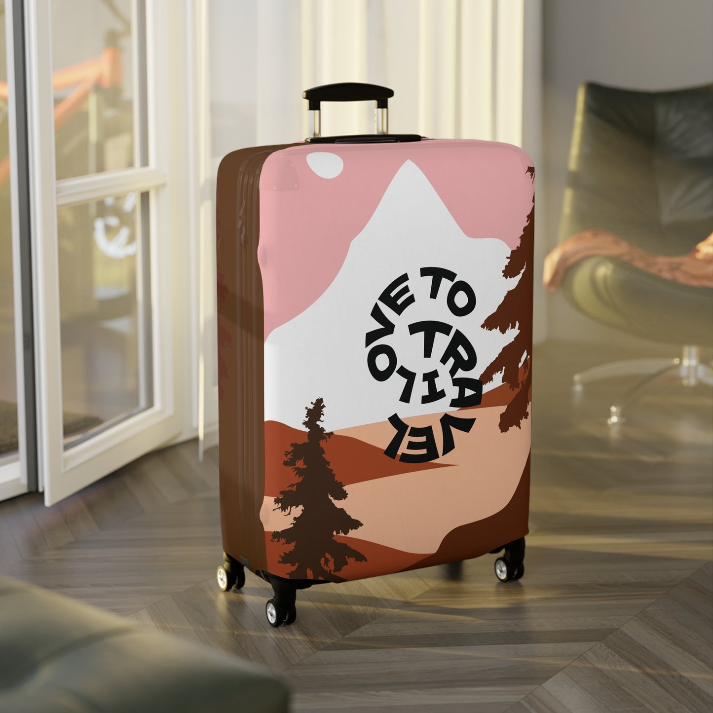 Fun Luggage Cover - "I Love to Travel" - Stylish Travel Accessory