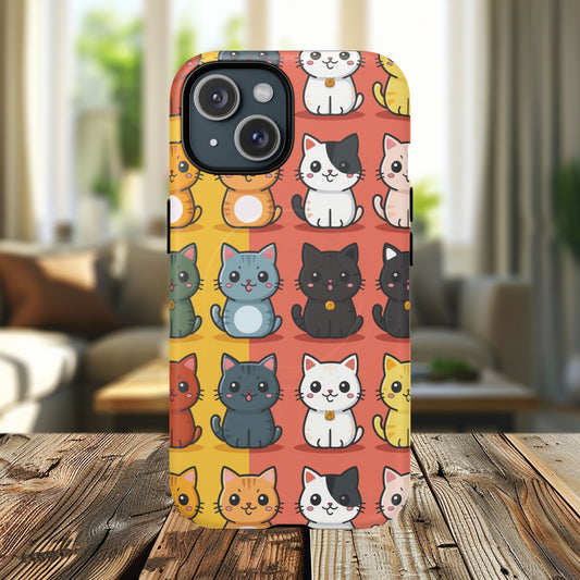 Cute Cat Magnetic Phone Cases for Pet Lovers, Durable Cases, Animal Design, Fun Gift, Unique Accessories