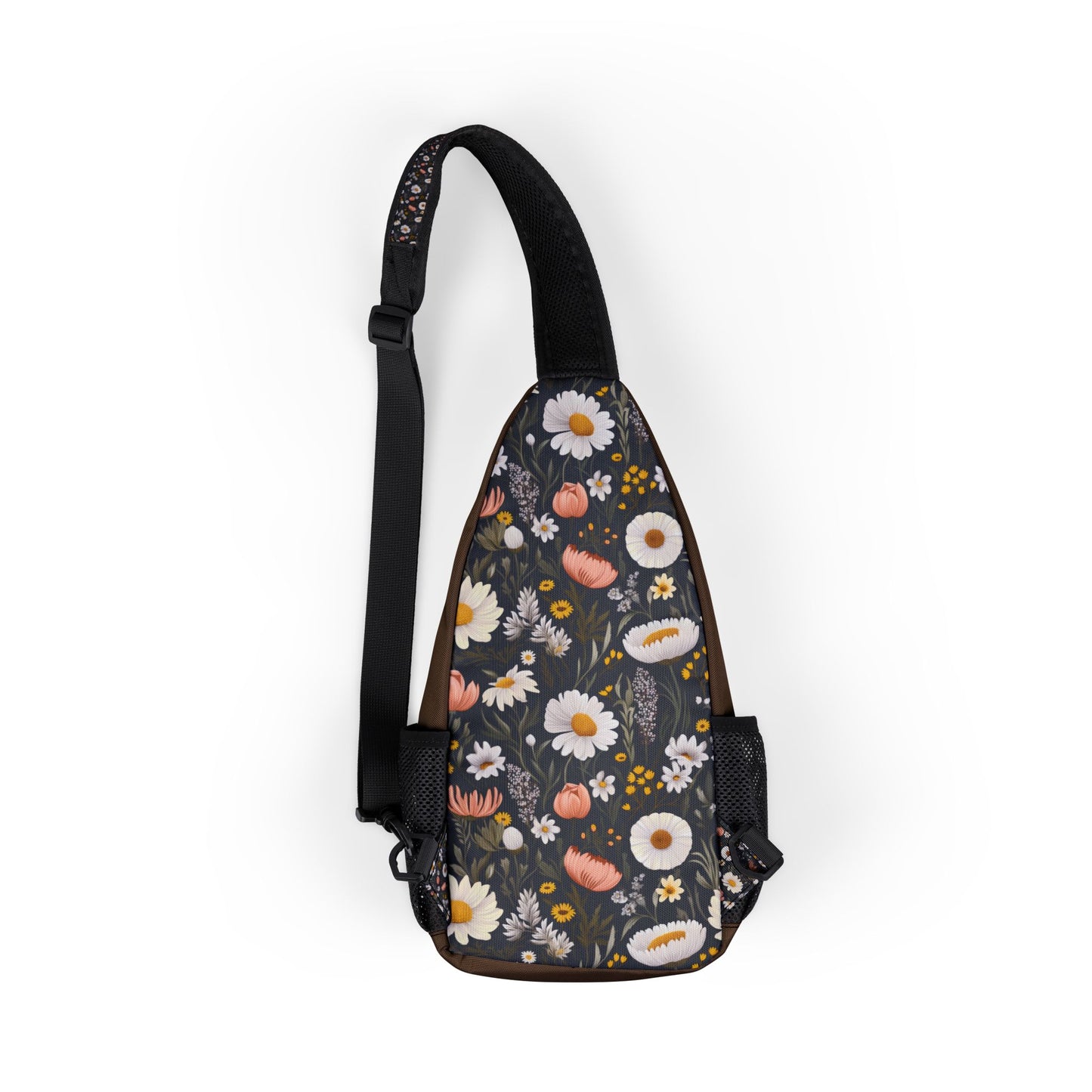 Blossom Elegance: Noir Garden Print Chest Bag - Stylish Sling for Everyday Use, Cross Body Sling Bag, Chest Bag, Crossbody Backpack, Travel Bag