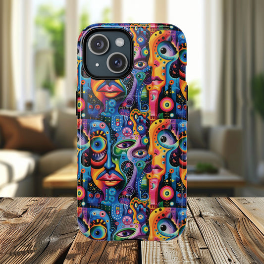 Psychedelic Visions Tough iPhone Magnetic Case - Unique Art iPhone Cover
