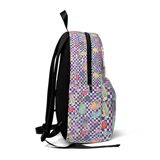 Personalized Purple Doodle Daydream Composition Book Inspired Colorful Kids' Backpack, School Bag, Fun Pattern Backpack, Cute Child's Rucksack, Composition Backpack, Unique School Supplies