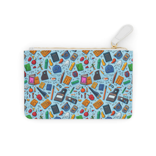 Blue Academic Colorful Retro Mini Clutch Bag - Perfect for School & Everyday Use