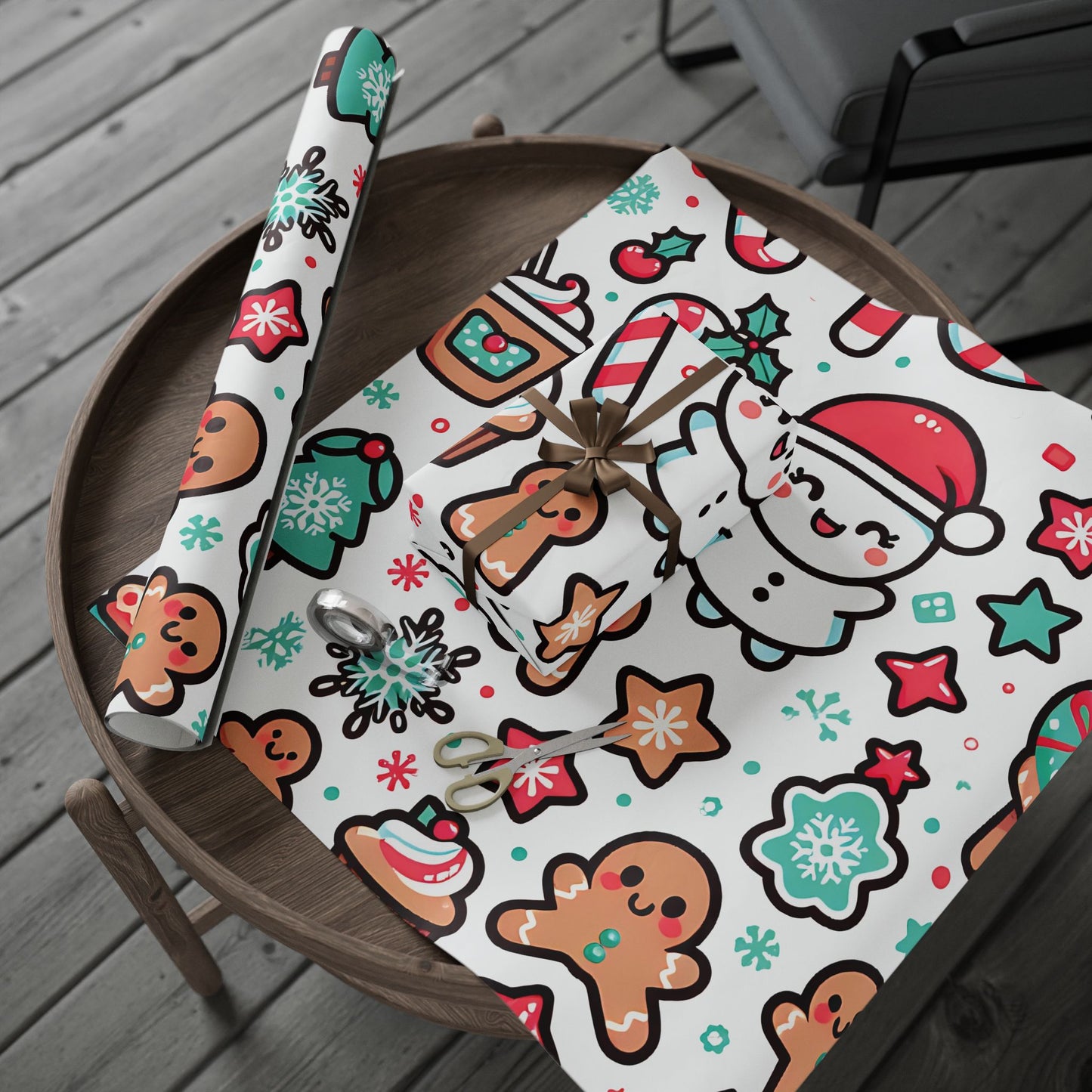 Wrapping Papers - Ginger Bread Holiday Collection - Matte or Glossy Finish - 90gsm Paper