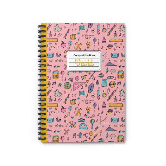Personalized Chalkboard Chic Composition Book Inspired Playful Spiral Notebook - Perfect for School, Journaling, Kids, Teachers, Back to School Gifts