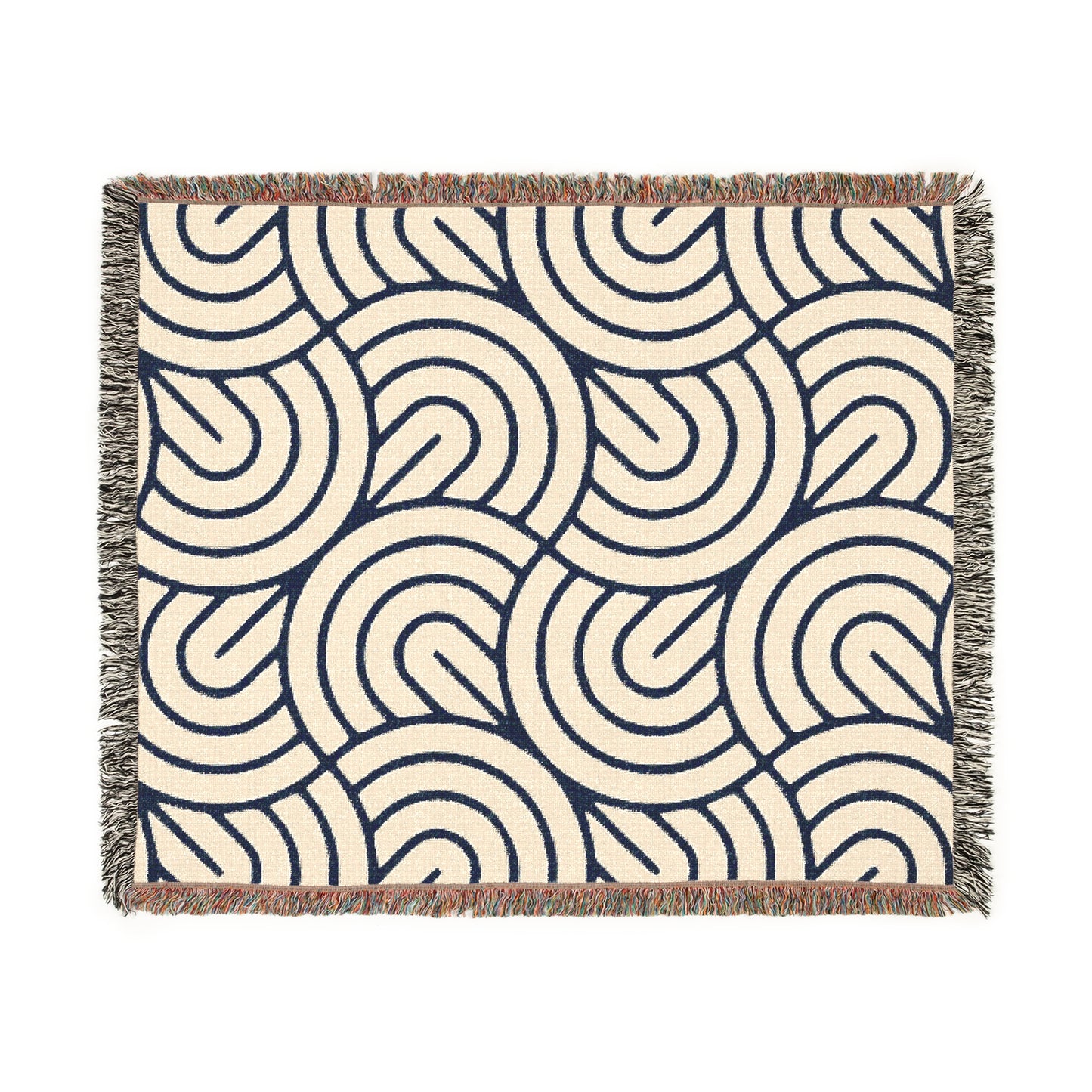 Monochrome Maze Tapestry Woven Blanket