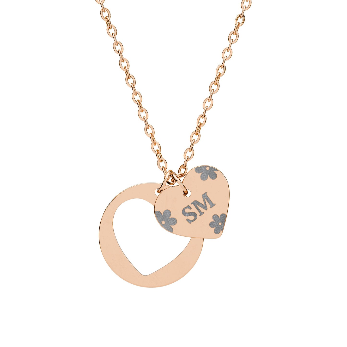 Engravable Heart Cutout Necklace — Personalized Initial Pendant