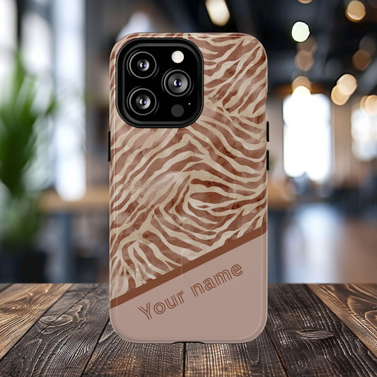 Personalized Zebra Print - Tough MagSafe® Magnetic Cases for Stylish Protection, Gifts for Wildlife Lovers, Trendy Accessories iPhone® 13, 14, iPhone 15, iPhone 16, iPhone 17, Pro, Pro Max, Plus Cases.