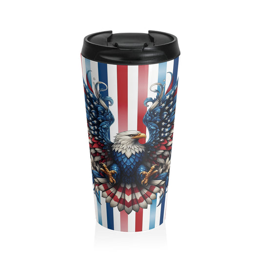 Patriotic Pride Stainless Steel Travel Mug, Gift for Him and Her.