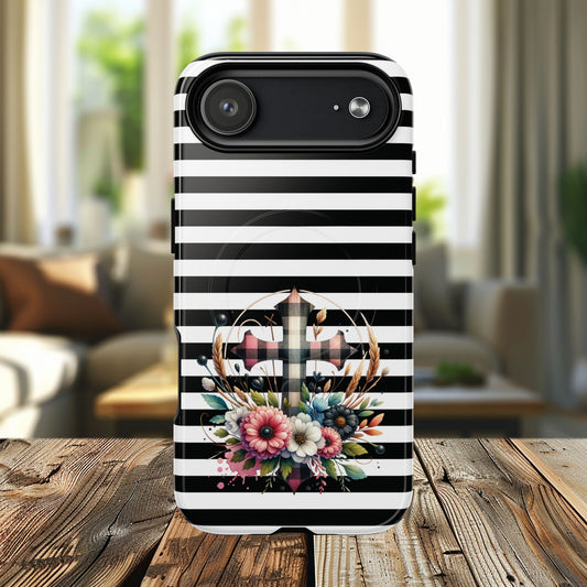 Striped in His Glory iPhone Case, Tough Magnetic Phone Protector, MagSafe iPhone Cover, Durable Case for Everyday Use, Gift for Nature Lovers, Vibrant Design.