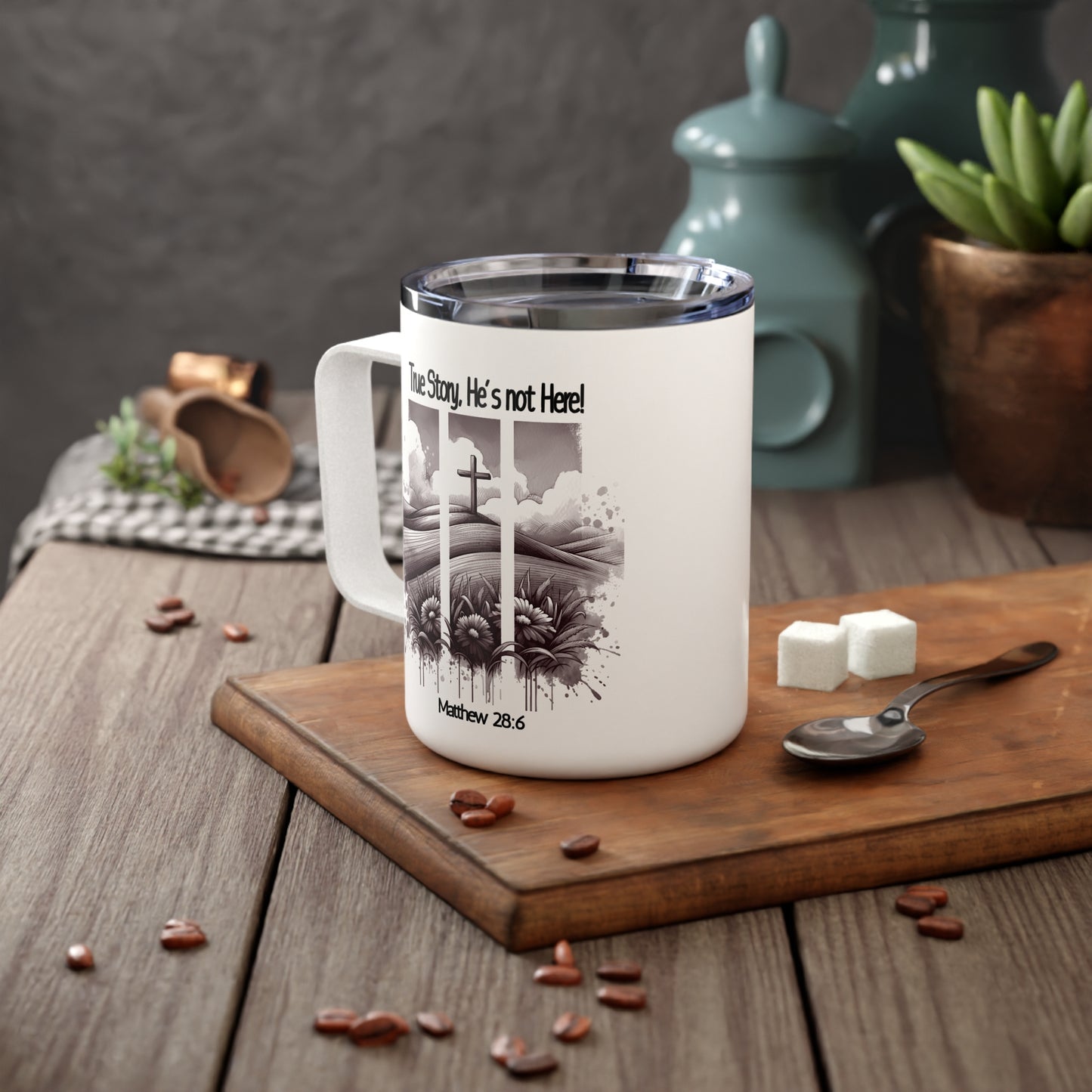 Insulated Coffee Mug with Inspirational Design - 10oz Travel Mug for Coffee Lovers