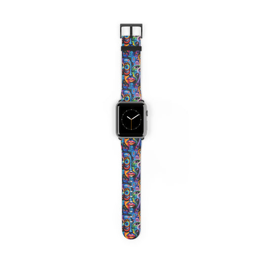 Psychedelic Visions Colorful Artistic Watch Band - Vibrant Design for Unique Style.
