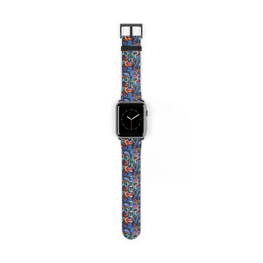 Psychedelic Visions Colorful Artful Watch Band - Unique Design for Fashion Lovers.