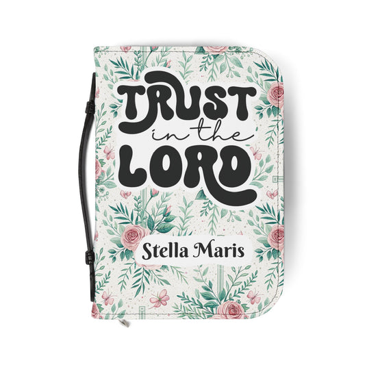 Floral Christian Bible Cover - Personalized with Name, Inspirational Gift for Baptism, Confirmation, or Any Religious Occasion