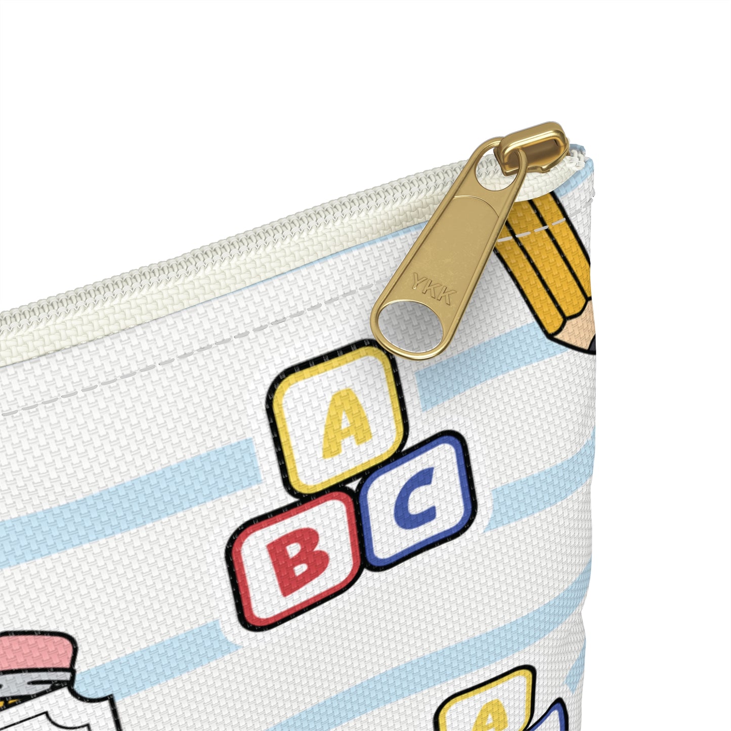 Personalized White SchoolYard Chic Composition Book Inspired Accessory Pouch, Kids School Supplies, Classroom Organizer, Teacher Gift, Fun Stationery Case, Back to School