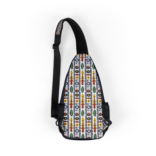 Colorful Heartbeat Harmony Chest Bag with Modern Print - Stylish Sling for Everyday Use, Cross Body Sling Bag, Chest Bag, Crossbody Backpack, Travel Bag