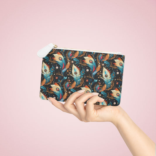 Ethereal Feathers Colorful Mini Clutch Bag - Perfect for Parties & Everyday Use