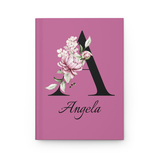 Personalized Floral Monogram Hardcover Journal — Custom Name Notebook