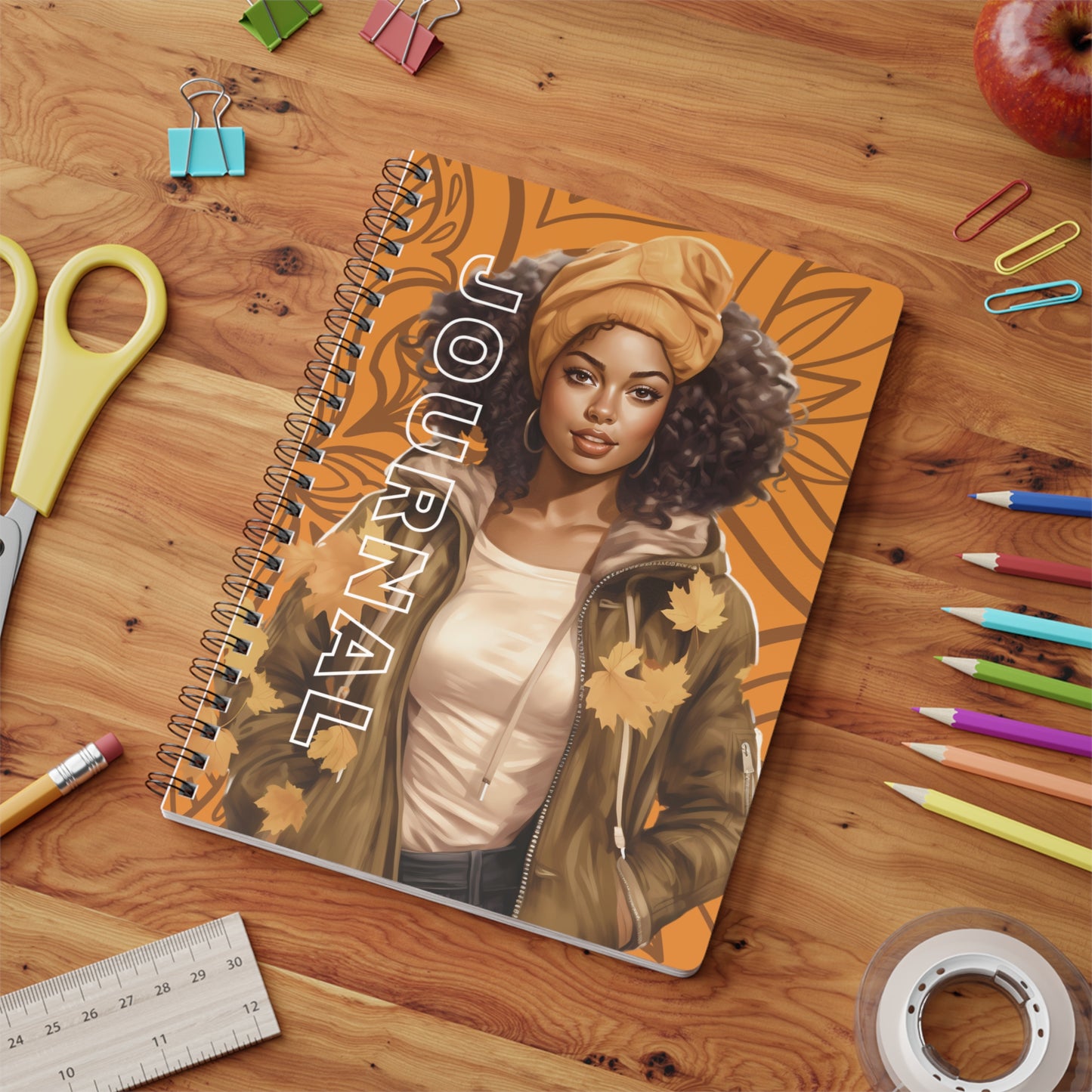 Autumn Vibes Journal - A5 Wirobound Softcover Notebook, Fall Gift, Writing Journal, Floral Notebook, Inspirational Journal