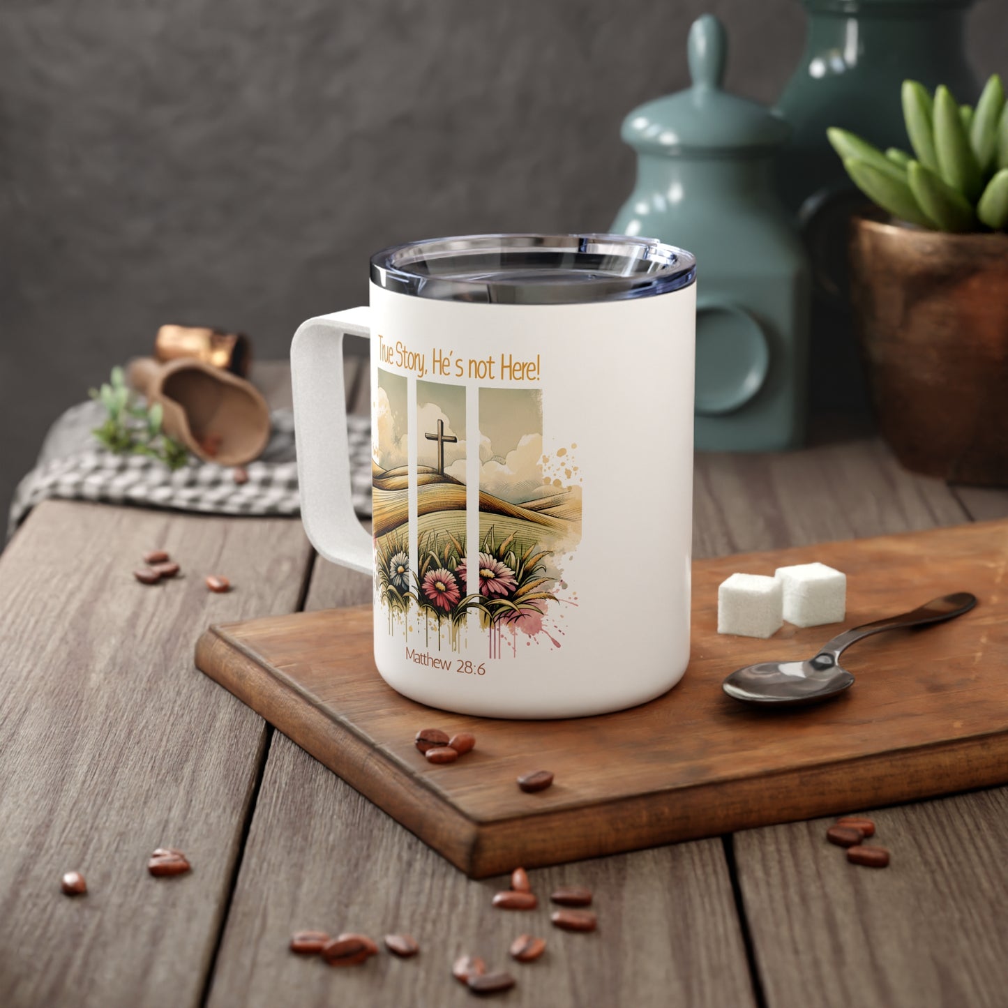 Inspirational Insulated Coffee Mug - 10oz with Nature Design
