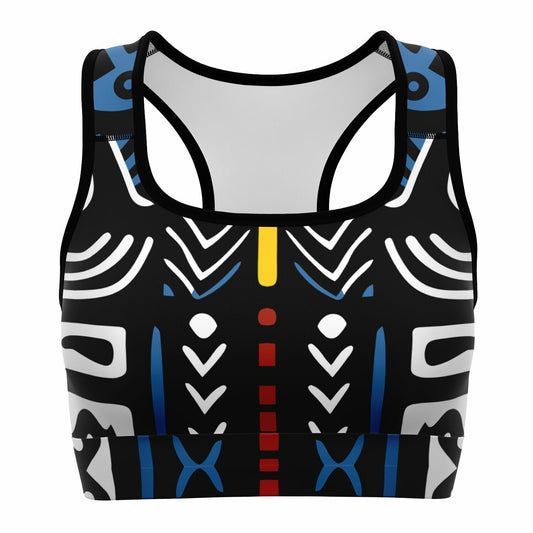 Geometric Harmony Sports Bra - AOP