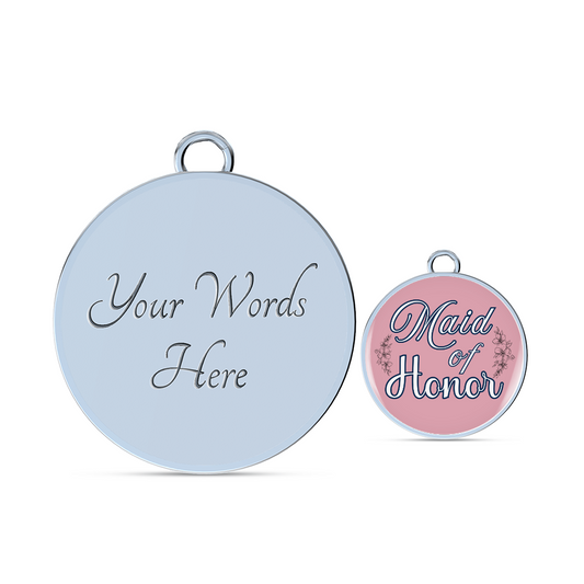 Personalized ''Maid of Honor'' Circle Engraving Bangle- a Gift for Bridal Party Members.